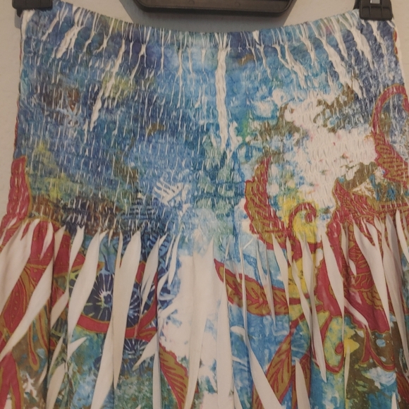 Womens DNLA SPORT Dress Smocked Strapless Floral Beach Vacation Resort SZ Large - Picture 6 of 8